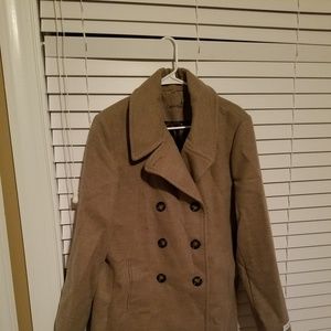 Calvin Klein Size 16 Tan Pea Coat